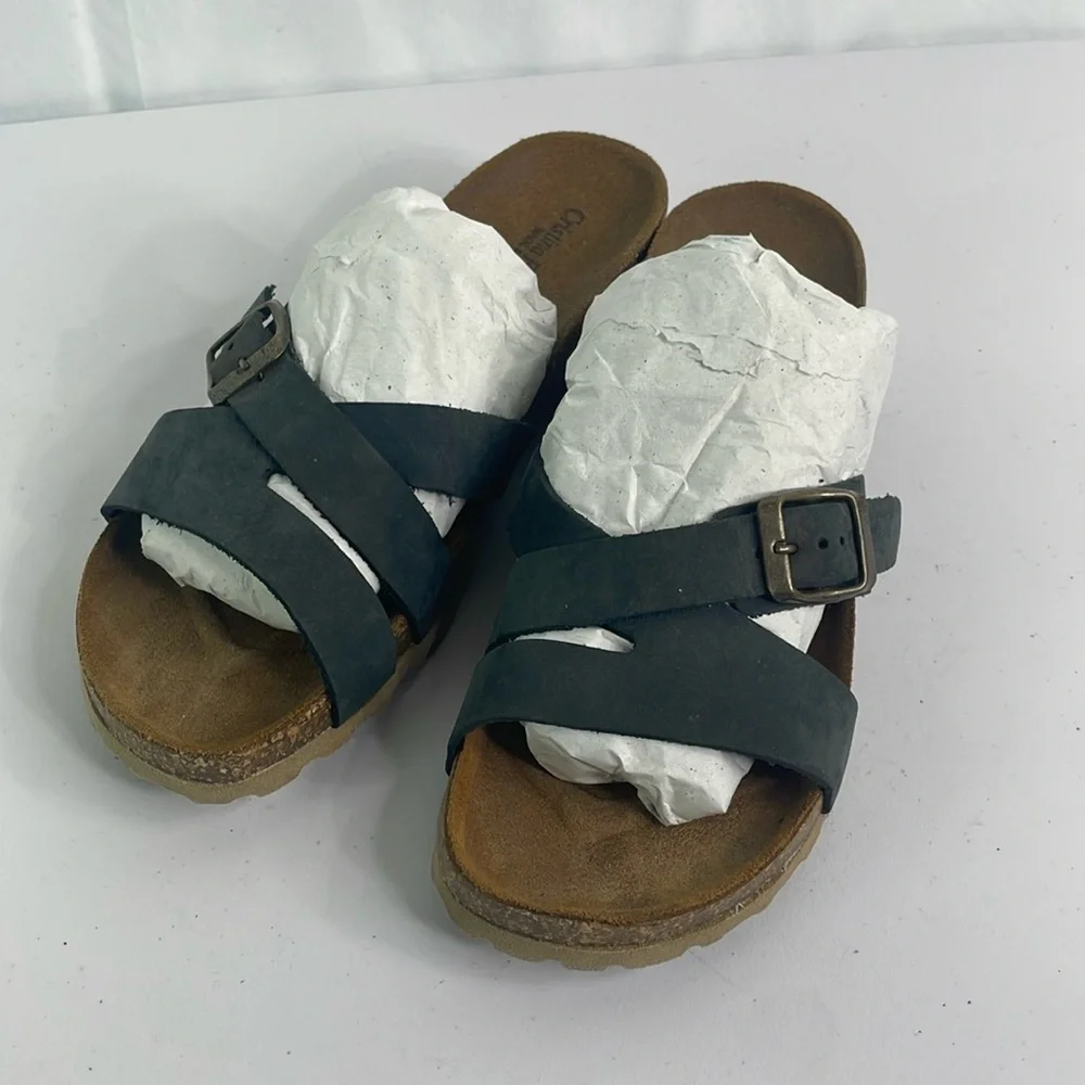 Cristina Francini, gray leather buckle sandals made in Italy
